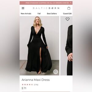 NWT Baltic Born black maxi dress
